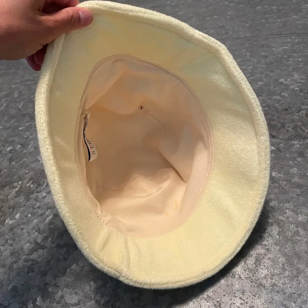 NEW UGG Womens Terry Cloth Bucket Hat L/XL Honeycomb Soft Yellow Logo - Picture 9 of 14